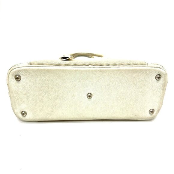 HERMES Bolide35 Bag Hand Bag Toile H / Leather White - Picture 12 of 14